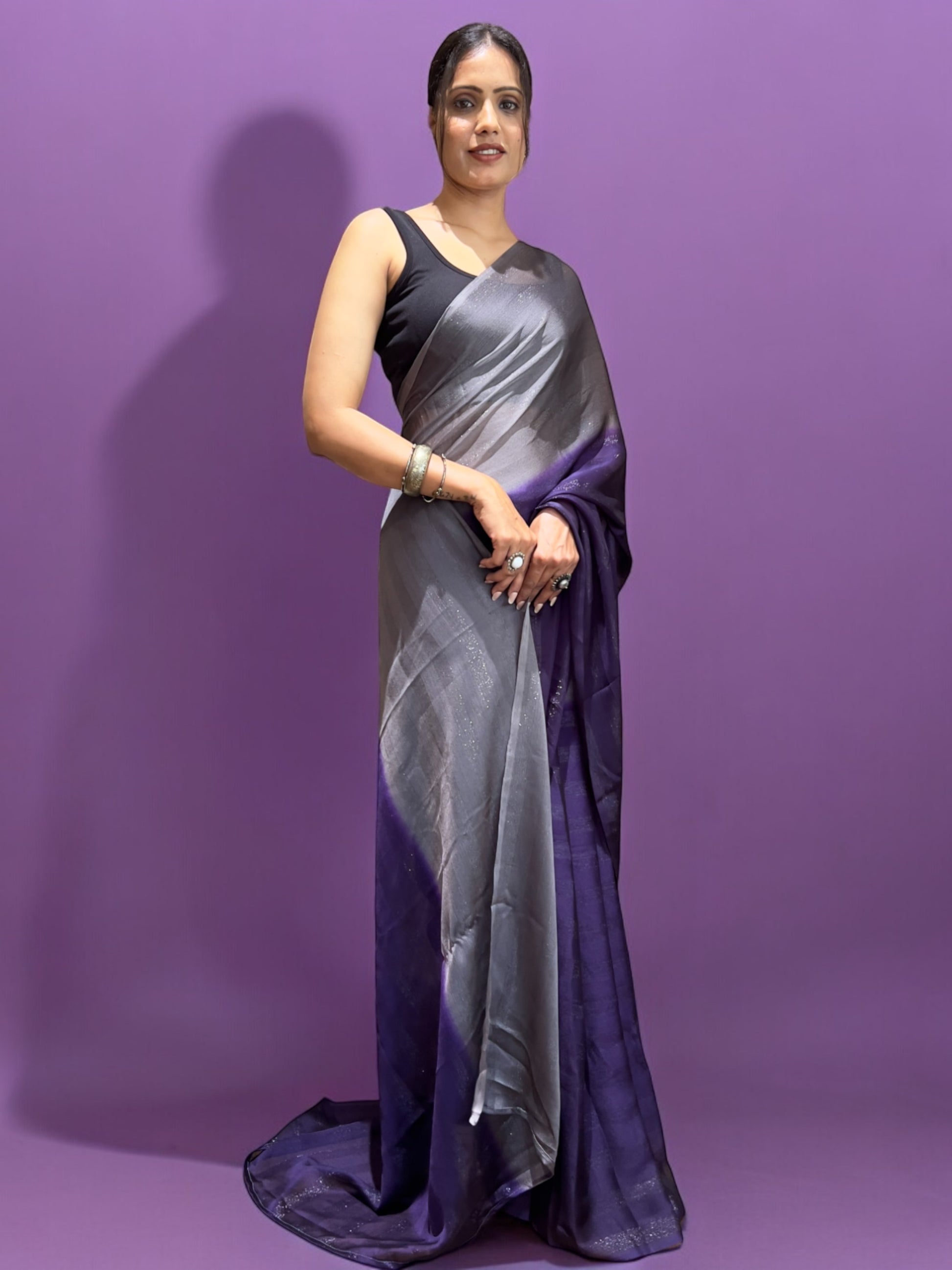 Purple Ready-to-Wear Saree