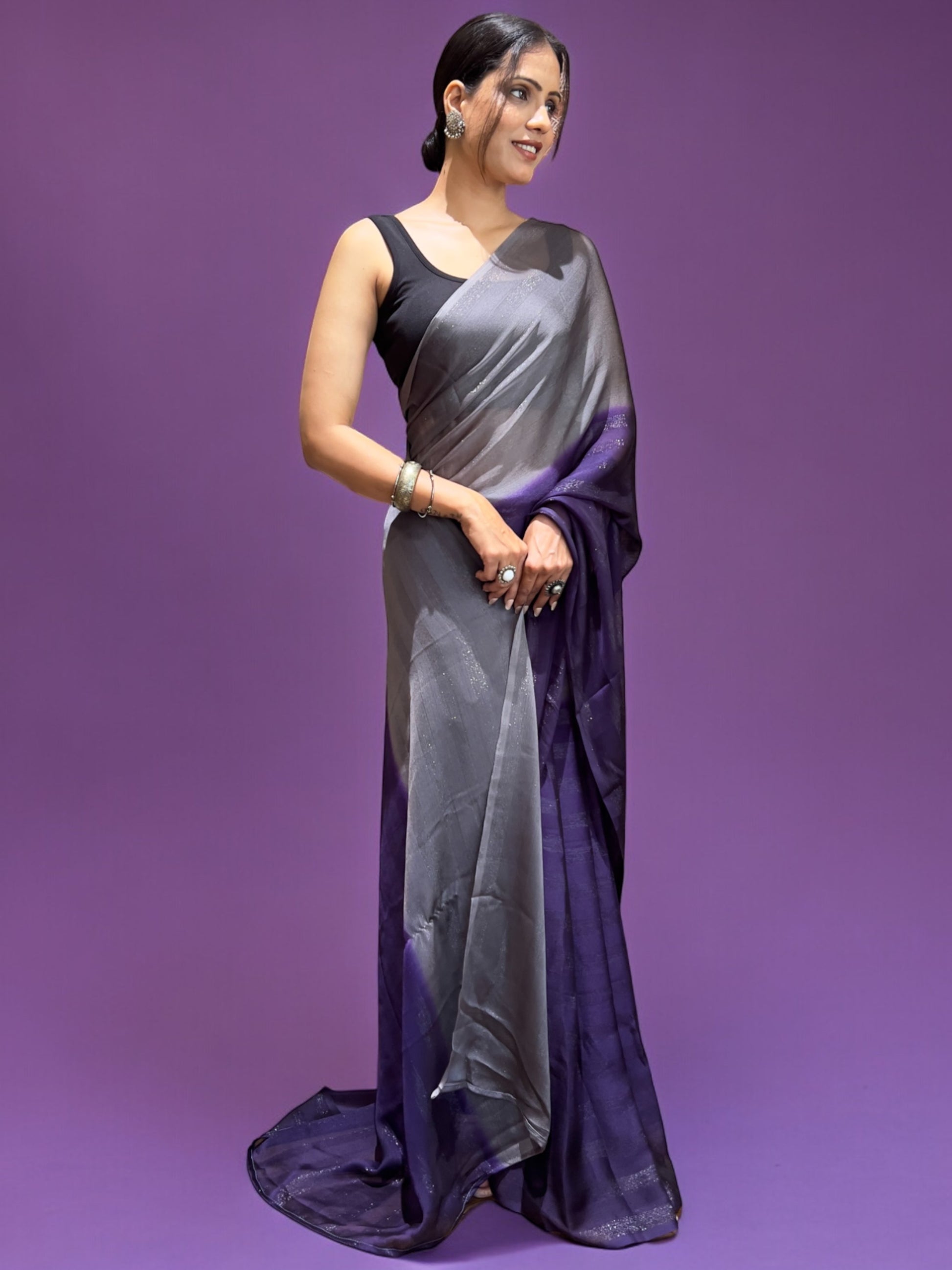Purple Ready-to-Wear Saree
