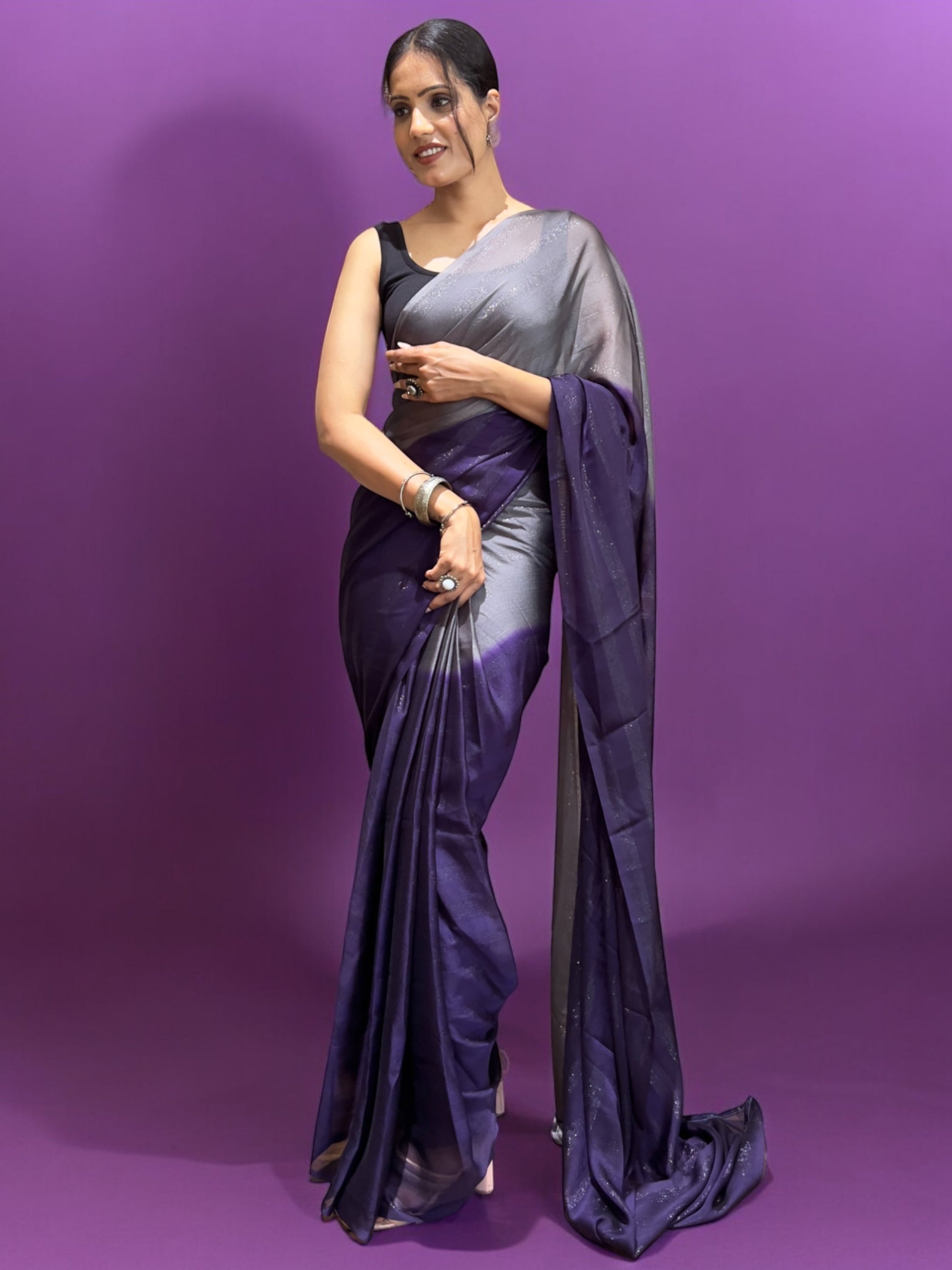 Purple Ready-to-Wear Saree