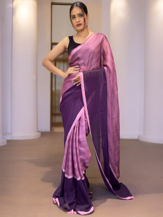 Purple Ready to Wear Saree