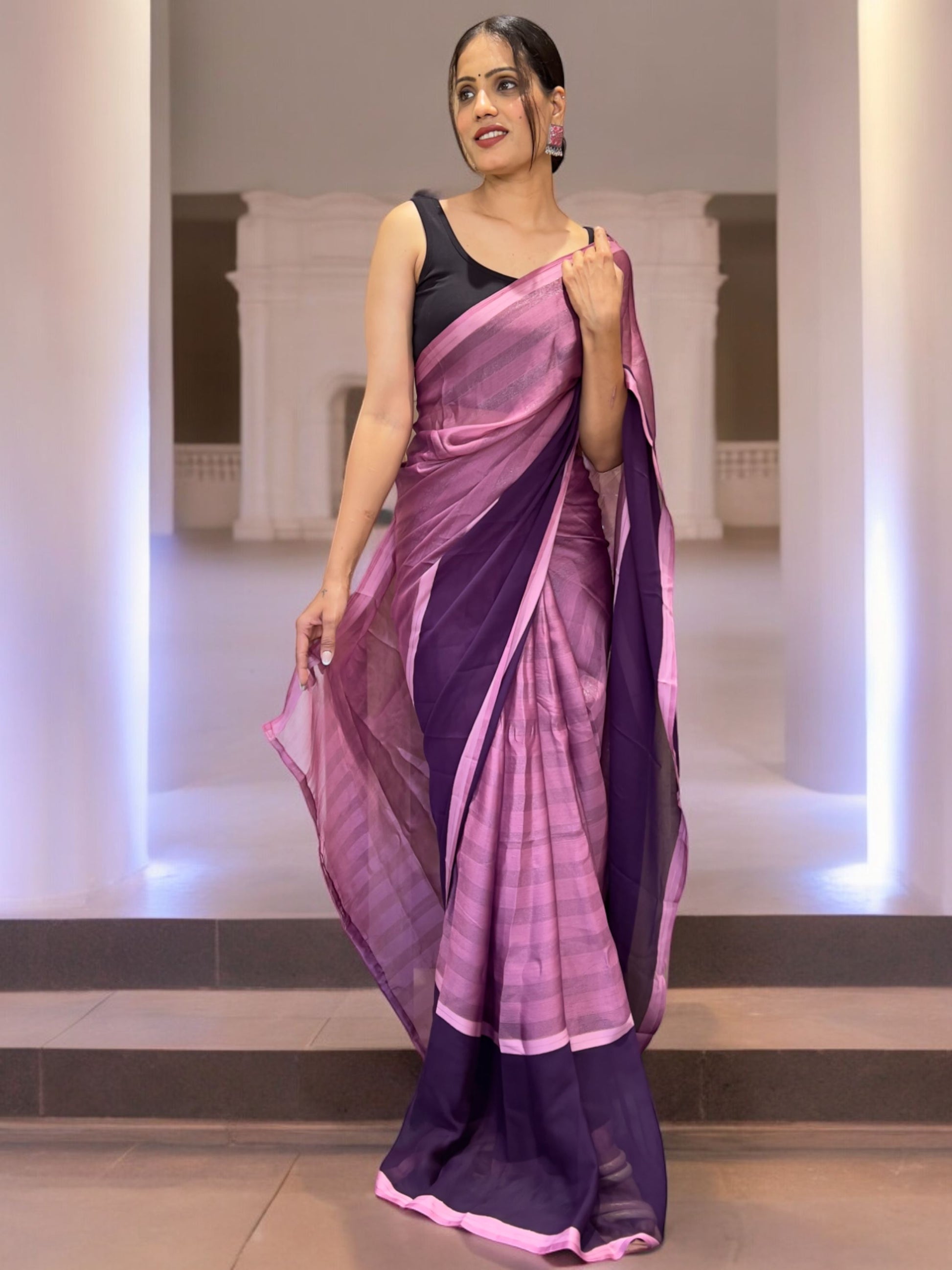 Purple Ready to Wear Saree