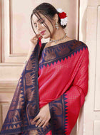 Raspberry Kanjivaram Silk Saree