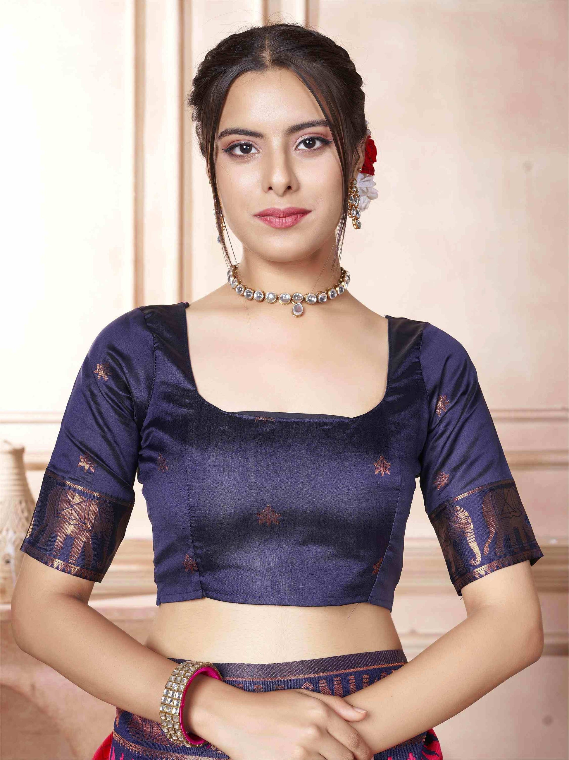 Raspberry Kanjivaram Silk Saree
