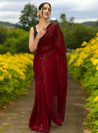 Ready to Wear Saree Maroon