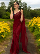 Ready to Wear Saree Maroon