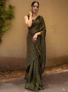 Ready to Wear Saree Olive Green