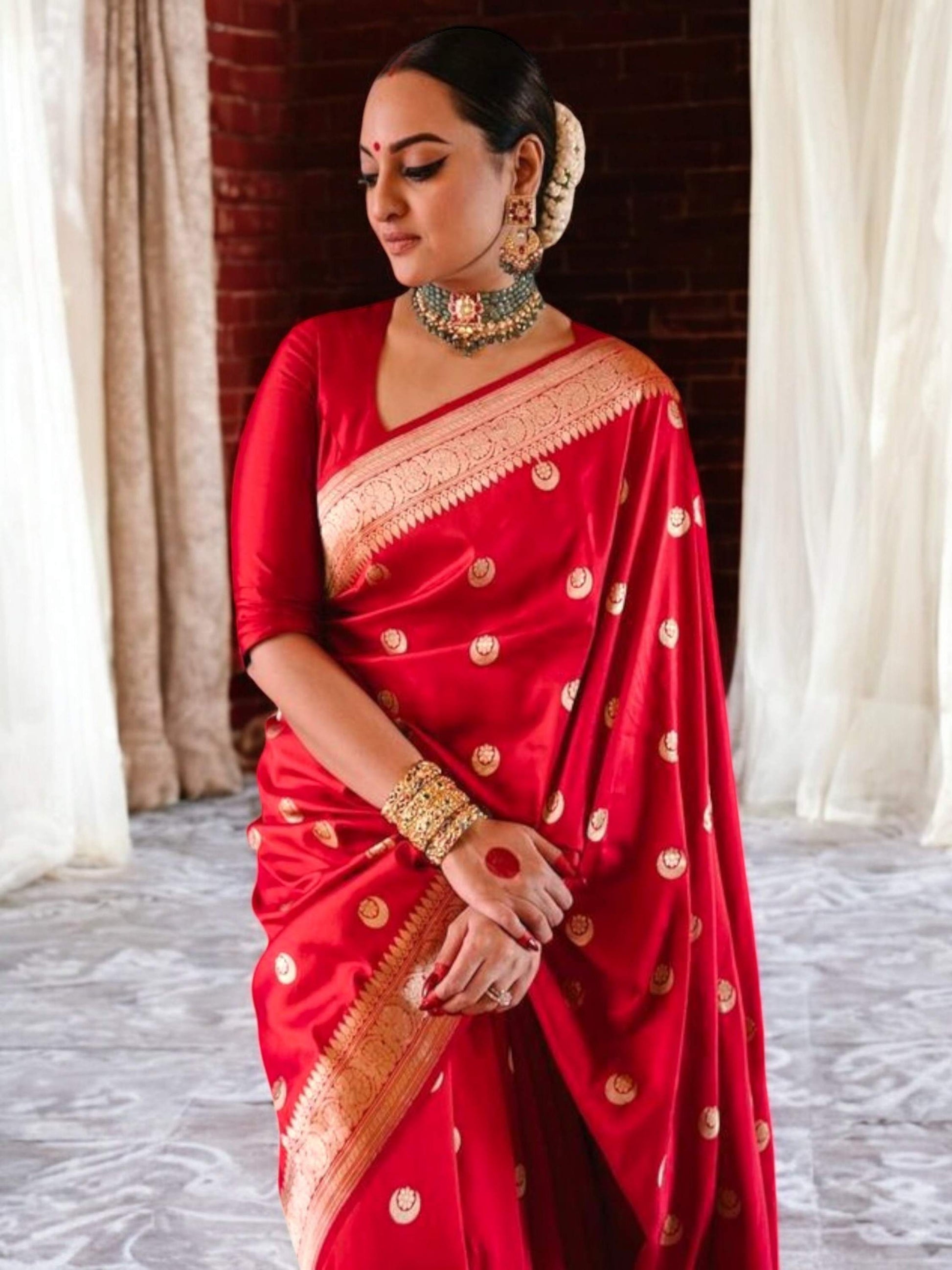 Red Banarasi Silk Saree