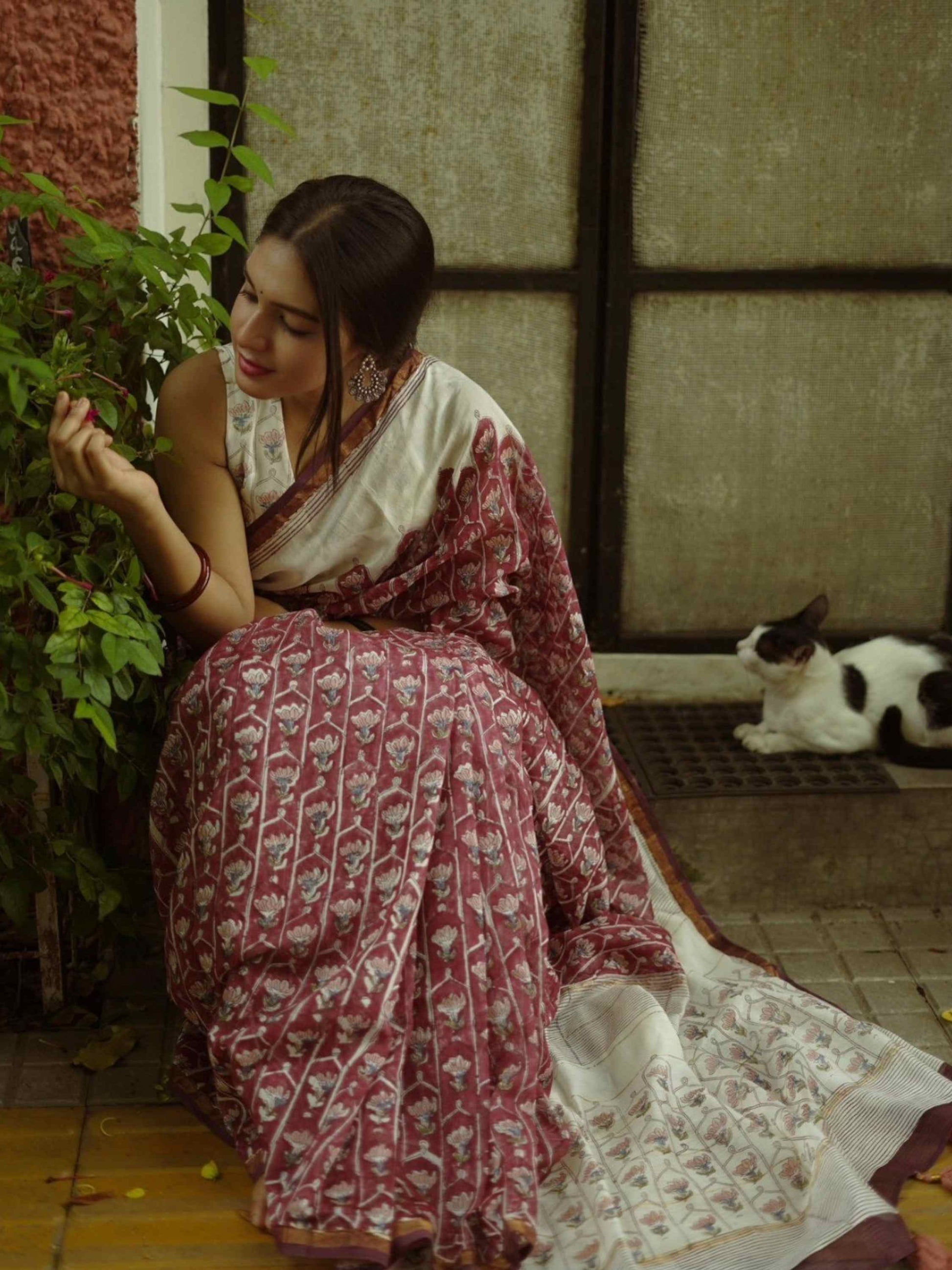 Red Chanderi Saree