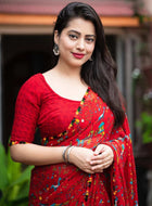 Red Chiffon Saree
