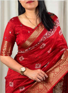Red Cotton Silk Saree