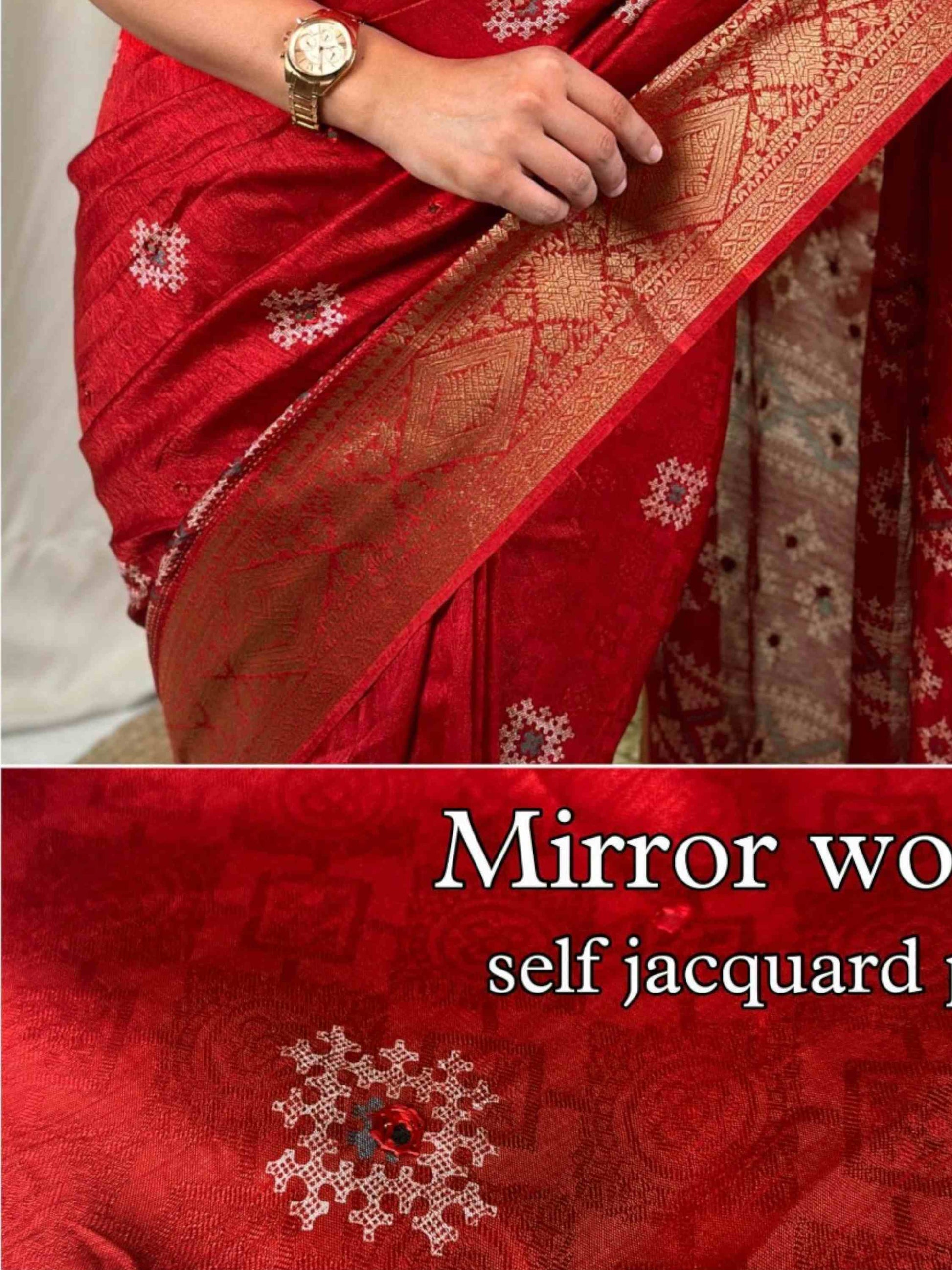 Red Cotton Silk Saree