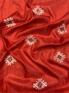 Red Cotton Silk Saree