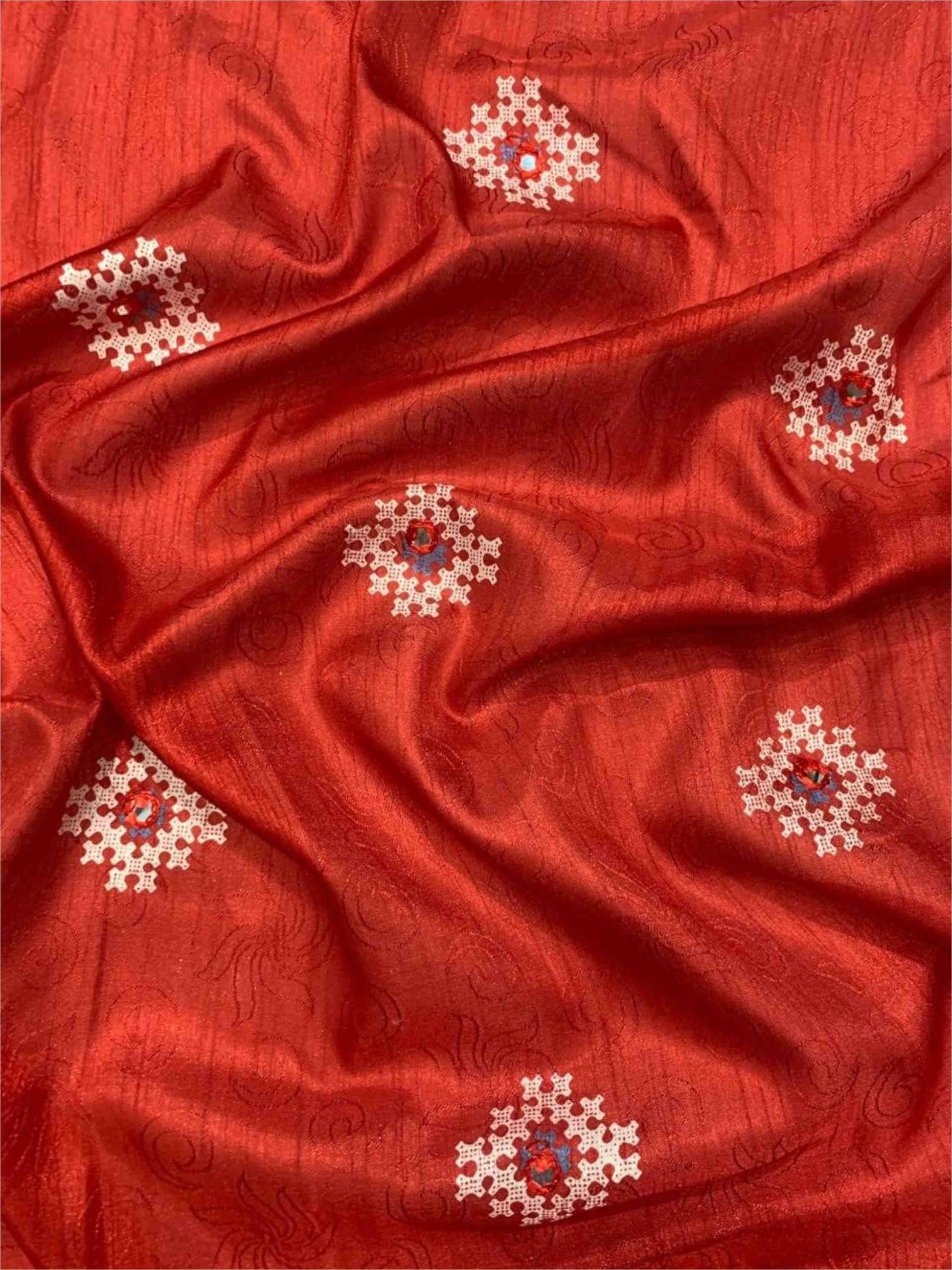 Red Cotton Silk Saree