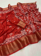 Red Cotton Silk Saree