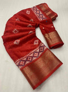 Red Cotton Silk Saree