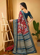 Red Dola Silk Cotton Saree