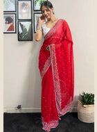 Red Georgette Saree