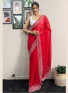 Red Georgette Saree