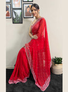 Red Georgette Saree