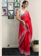 Red Georgette Saree
