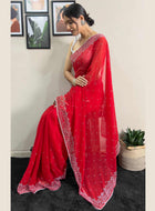 Red Georgette Saree