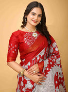 Red Handloom Cotton Saree