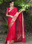 Red Organza Saree