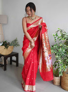 Red Paithani Silk Saree