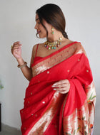 Red Paithani Silk Saree