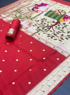 Red Paithani Silk Saree