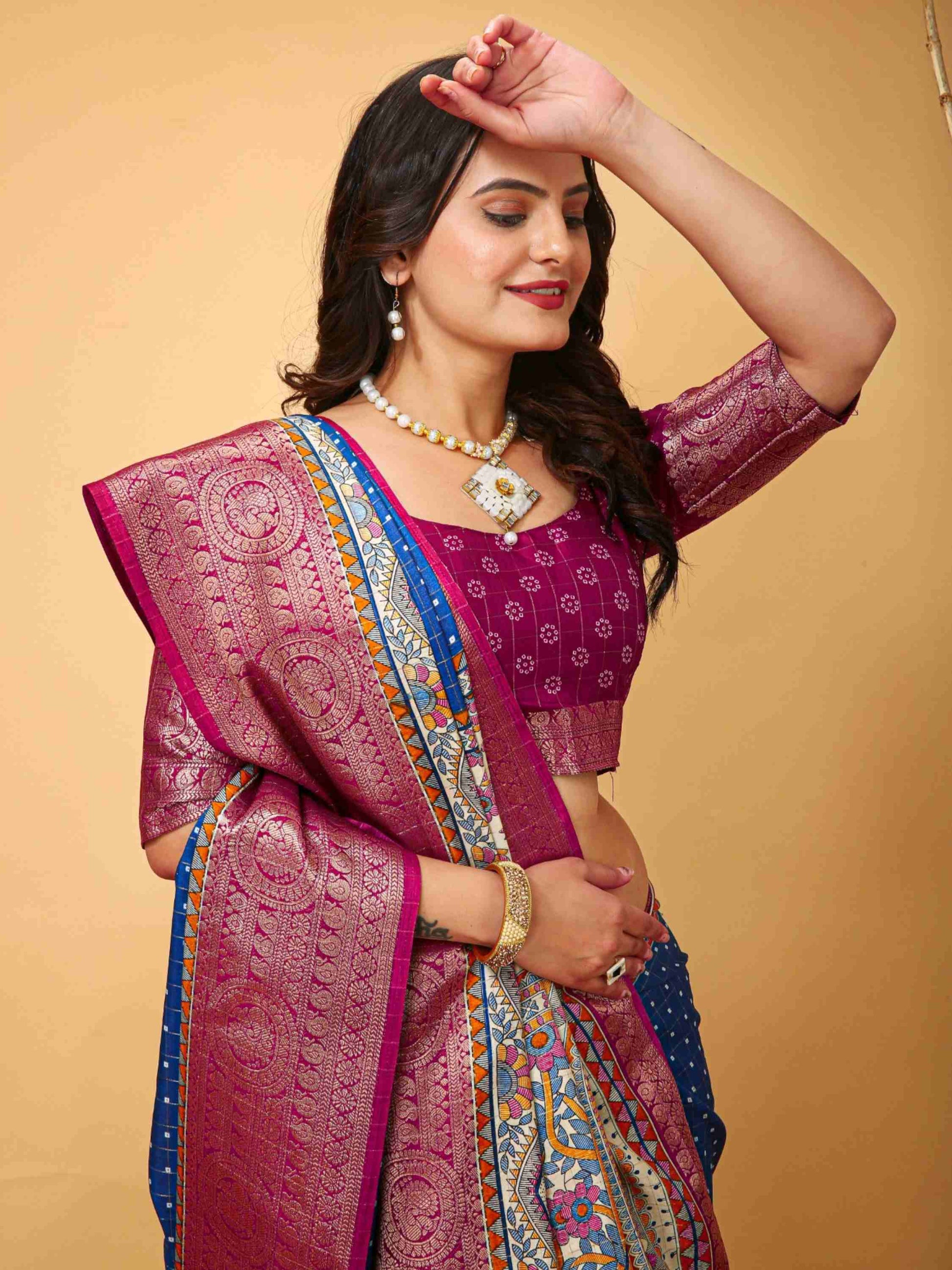 Royal Blue Dola Silk Cotton Saree