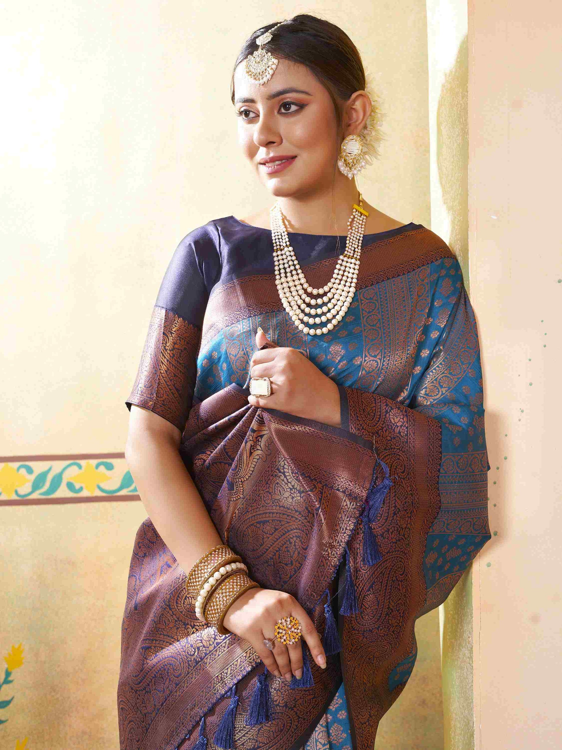 Royal Blue Kanjivaram Silk Saree
