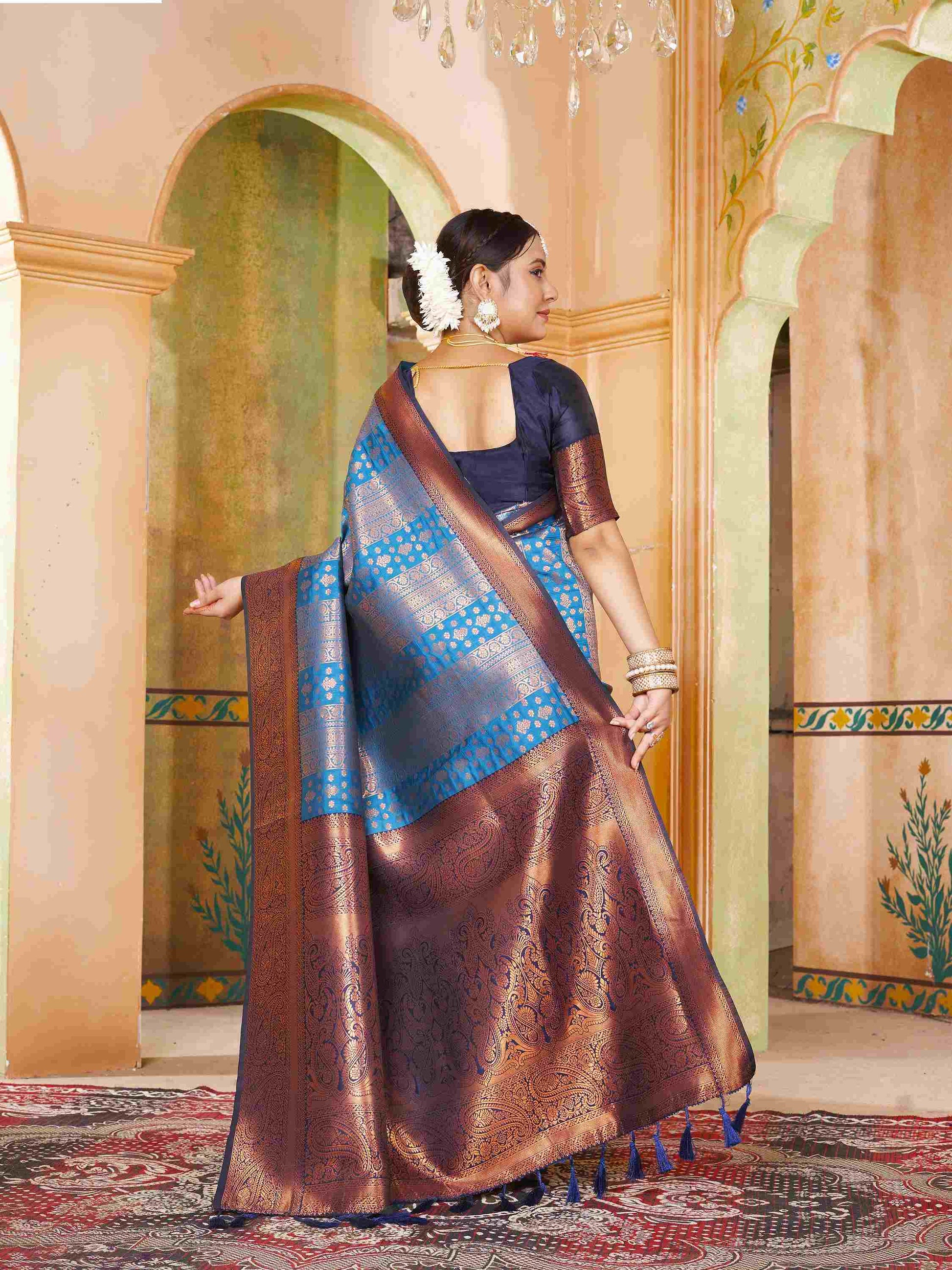 Royal Blue Kanjivaram Silk Saree