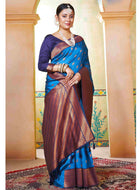 Silk Saree Azure Blue