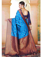 Silk Saree Azure Blue