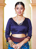 Silk Saree Azure Blue