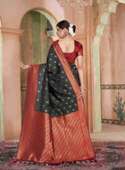 Silk Saree Bottle Green