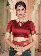 Silk Saree Bottle Green