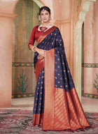 Silk Saree Navy Blue