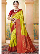 Silk Saree Parrot Green