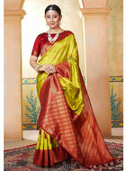 Silk Saree Parrot Green