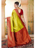Silk Saree Parrot Green