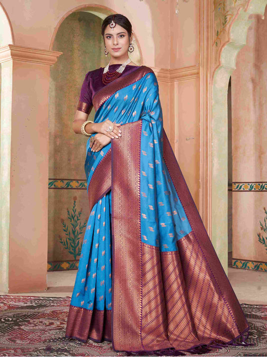 Silk Saree Royal Blue