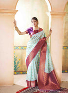 Silk Saree Sea Green