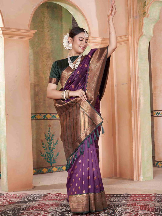 Silk Saree Wine