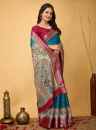 Sky Blue Dola Silk Cotton Saree