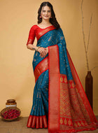 Sky Blue Dola Silk Saree