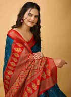 Sky Blue Dola Silk Saree
