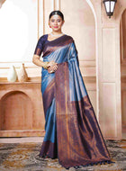 Sky Blue Kanchipuram Silk Saree