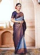 Sky Blue Kanchipuram Silk Saree